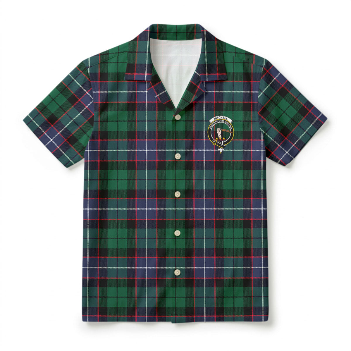 Mitchell Modern Tartan Crest Hawaiian Shirt