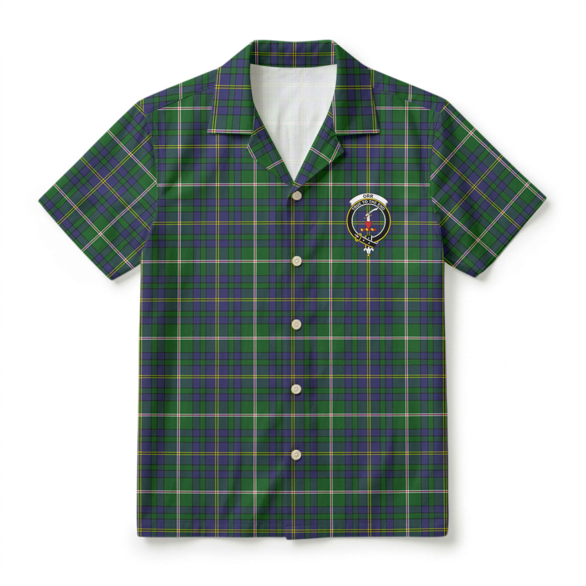 Orr Tartan Crest Hawaiian Shirt