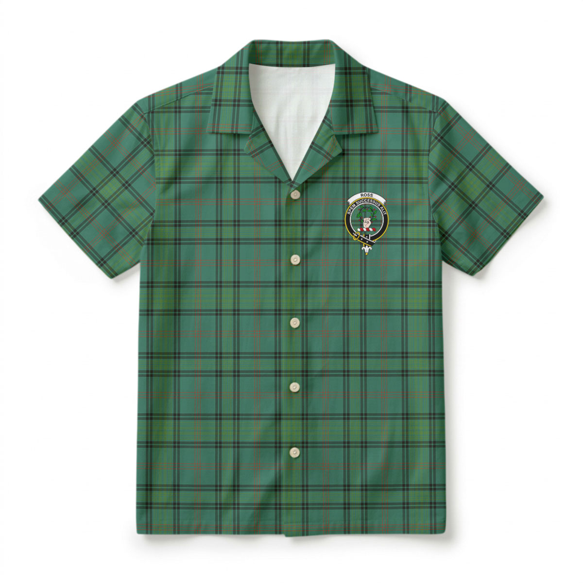 Ross Hunting Ancient Tartan Crest Hawaiian Shirt