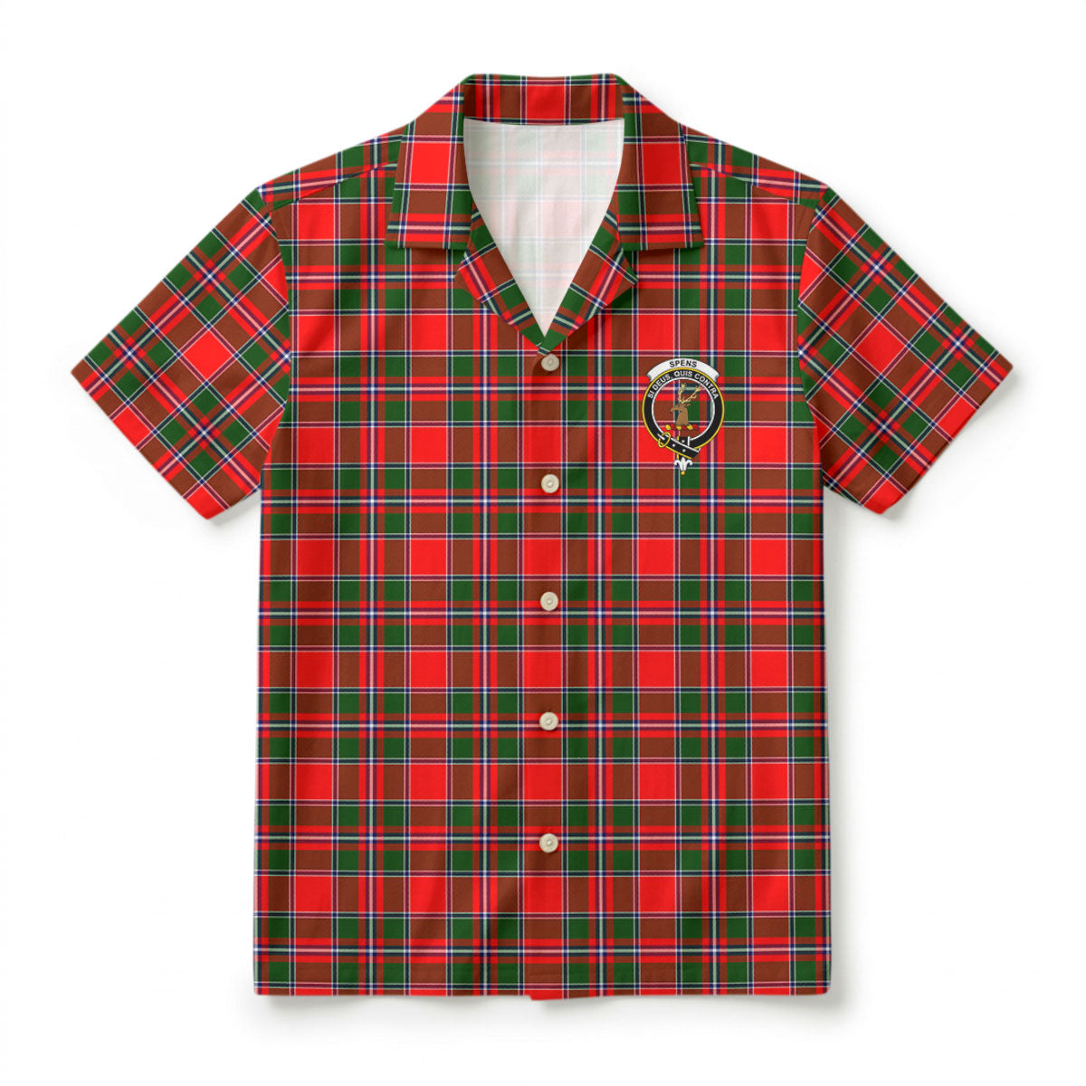Spens (or Spence) Tartan Crest Hawaiian Shirt
