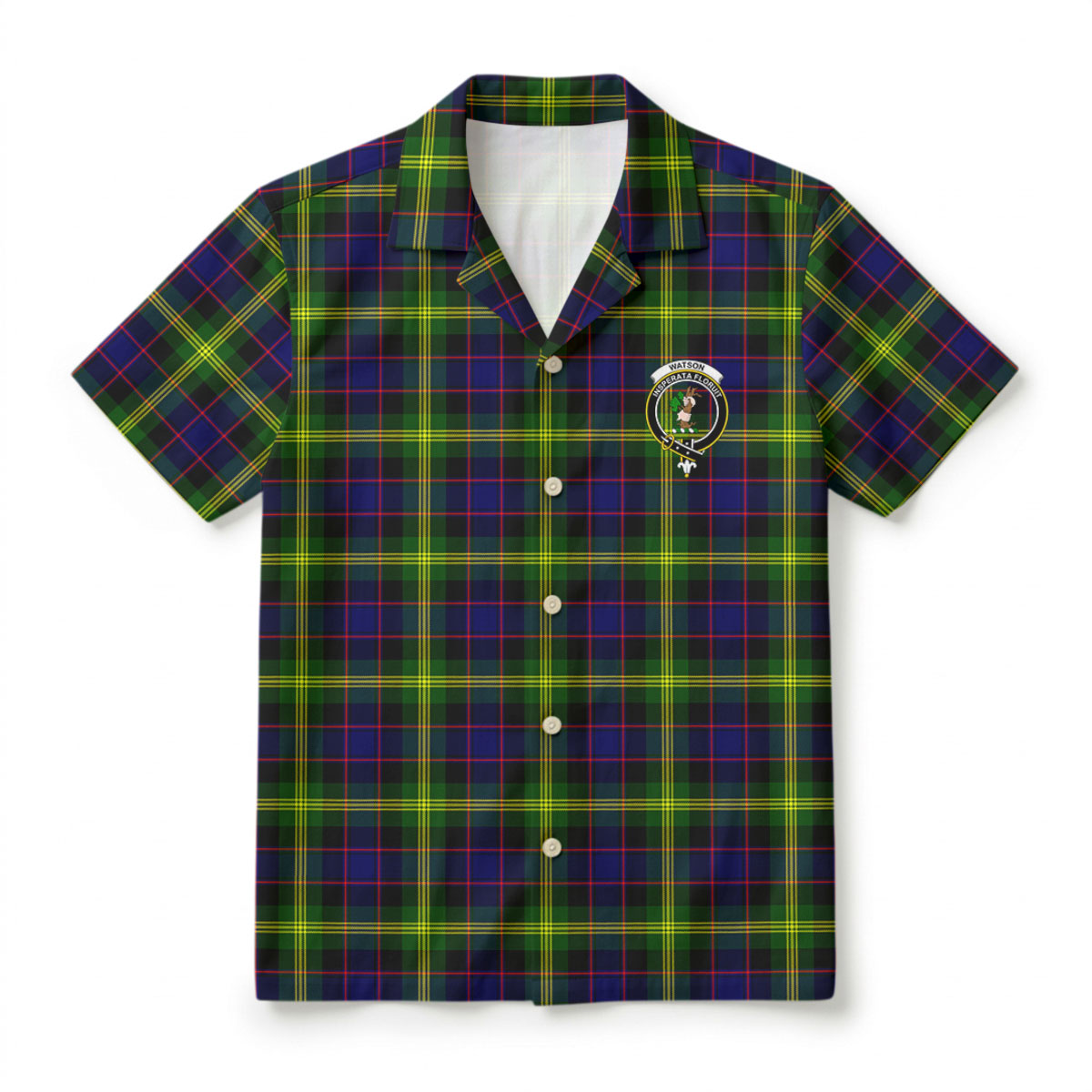 Watson Modern Tartan Crest Hawaiian Shirt