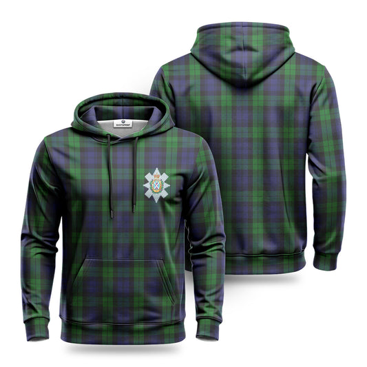 Black Watch Tartan Crest Hoodie 1500