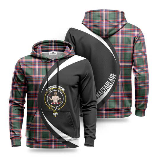 MacFarlane Hunting Modern Tartan Crest Hoodie - Circle Style 1500
