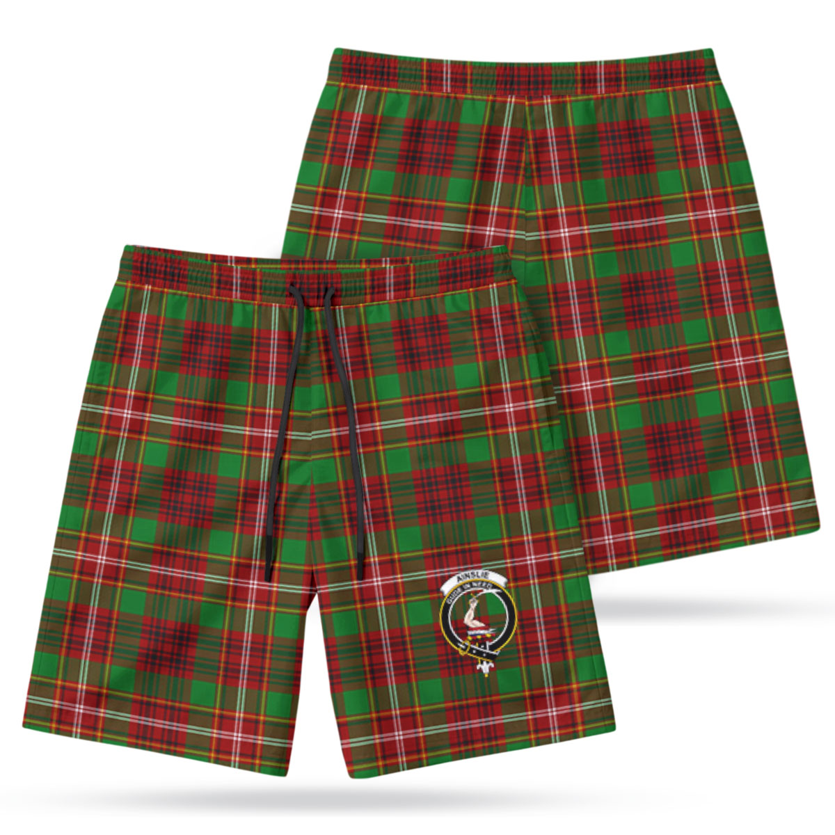 Ainslie Tartan Crest Men's Beach Shorts