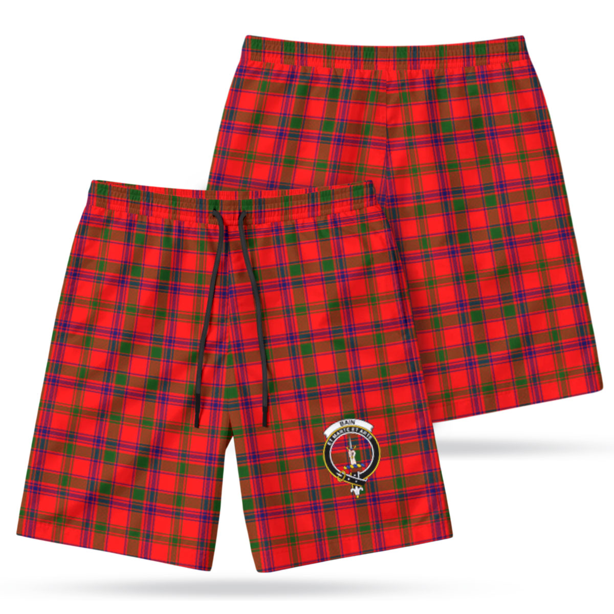 Bain Tartan Crest Men's Beach Shorts