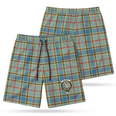 Balfour Blue Tartan Crest Men's Beach Shorts