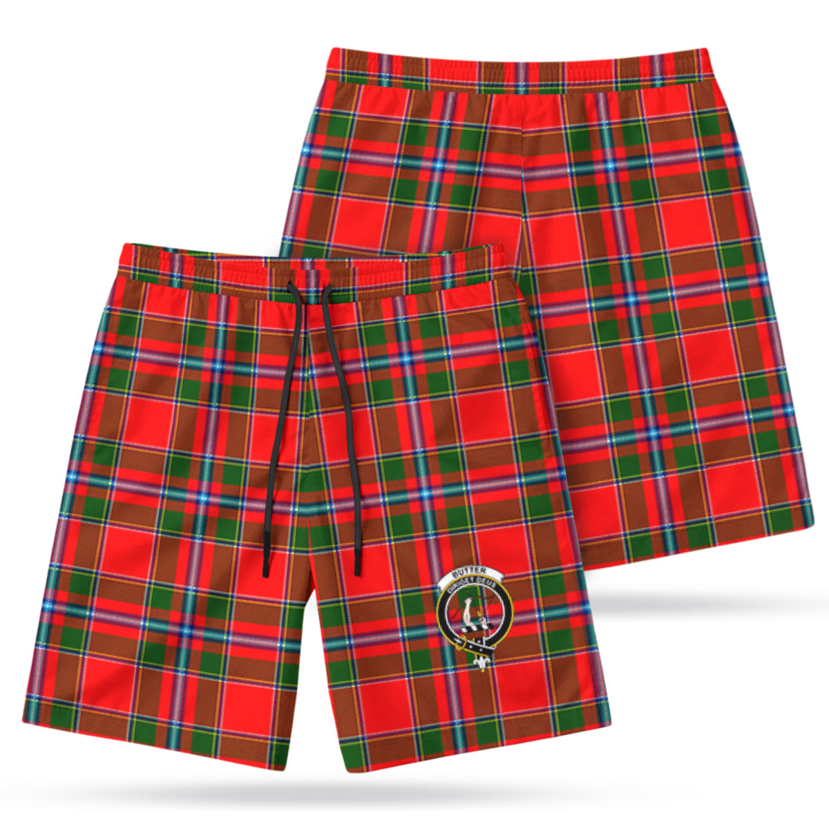 Butter Tartan Crest Men's Beach Shorts