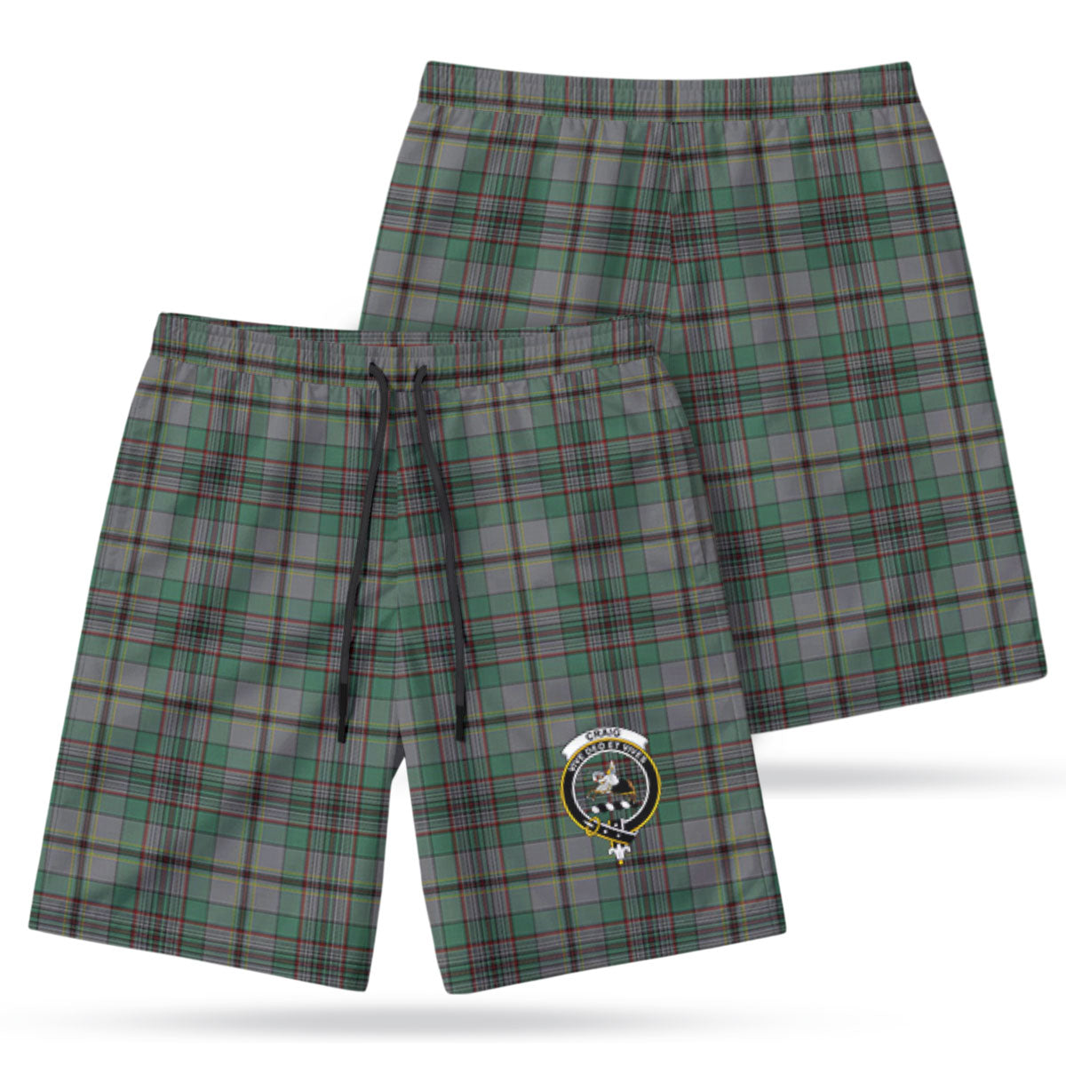 Craig Tartan Crest Men's Beach Shorts