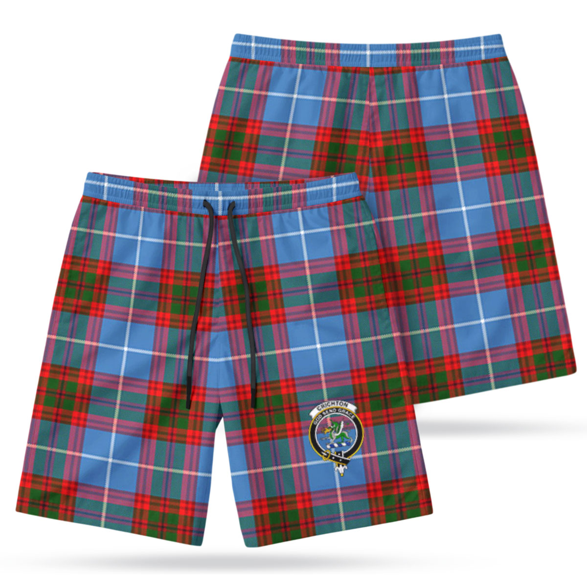 Crichton Tartan Crest Men's Beach Shorts