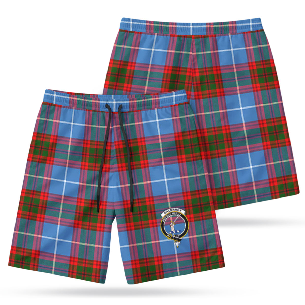 Dalmahoy Tartan Crest Men's Beach Shorts