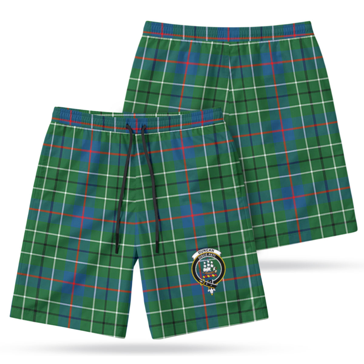 Duncan Ancient Tartan Crest Men's Beach Shorts