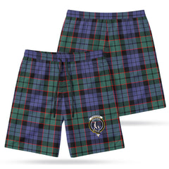 Fletcher Modern Tartan Crest Men's Beach Shorts
