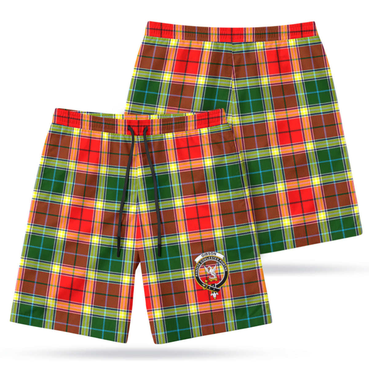 Gibson Tartan Crest Men's Beach Shorts