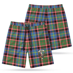 Glass Tartan Crest Men's Beach Shorts