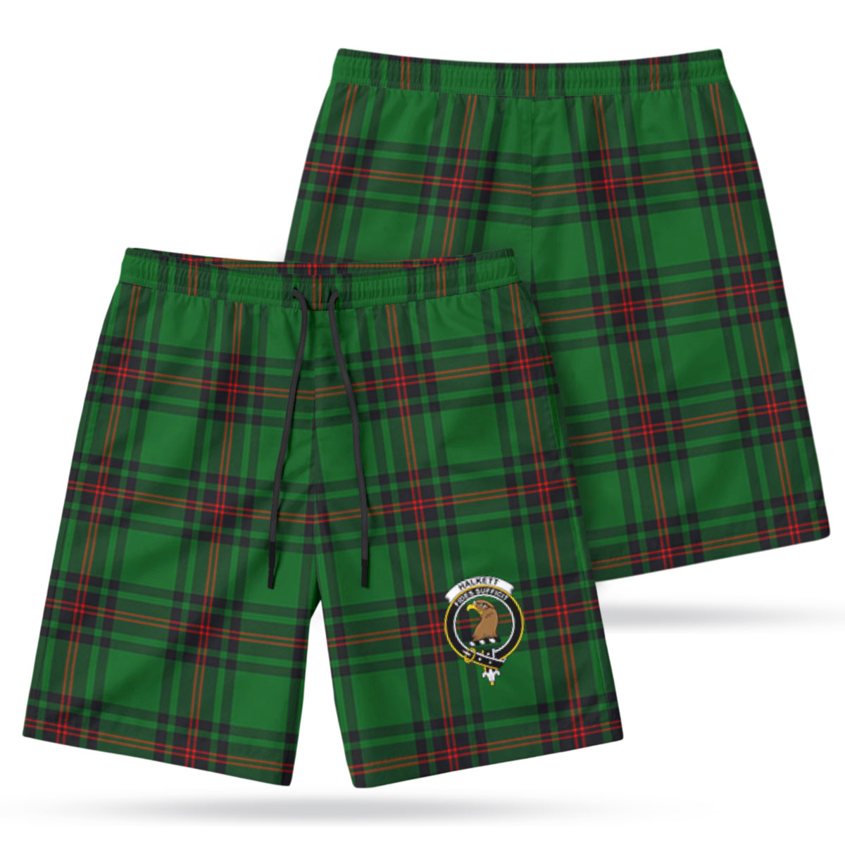 Halkett Tartan Crest Men's Beach Shorts