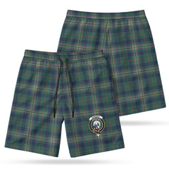 Kennedy Modern Tartan Crest Men's Beach Shorts