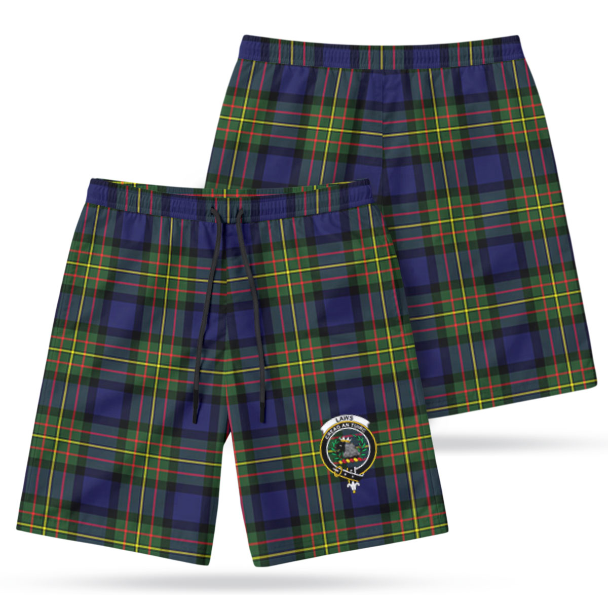 Laws Tartan Crest Men's Beach Shorts