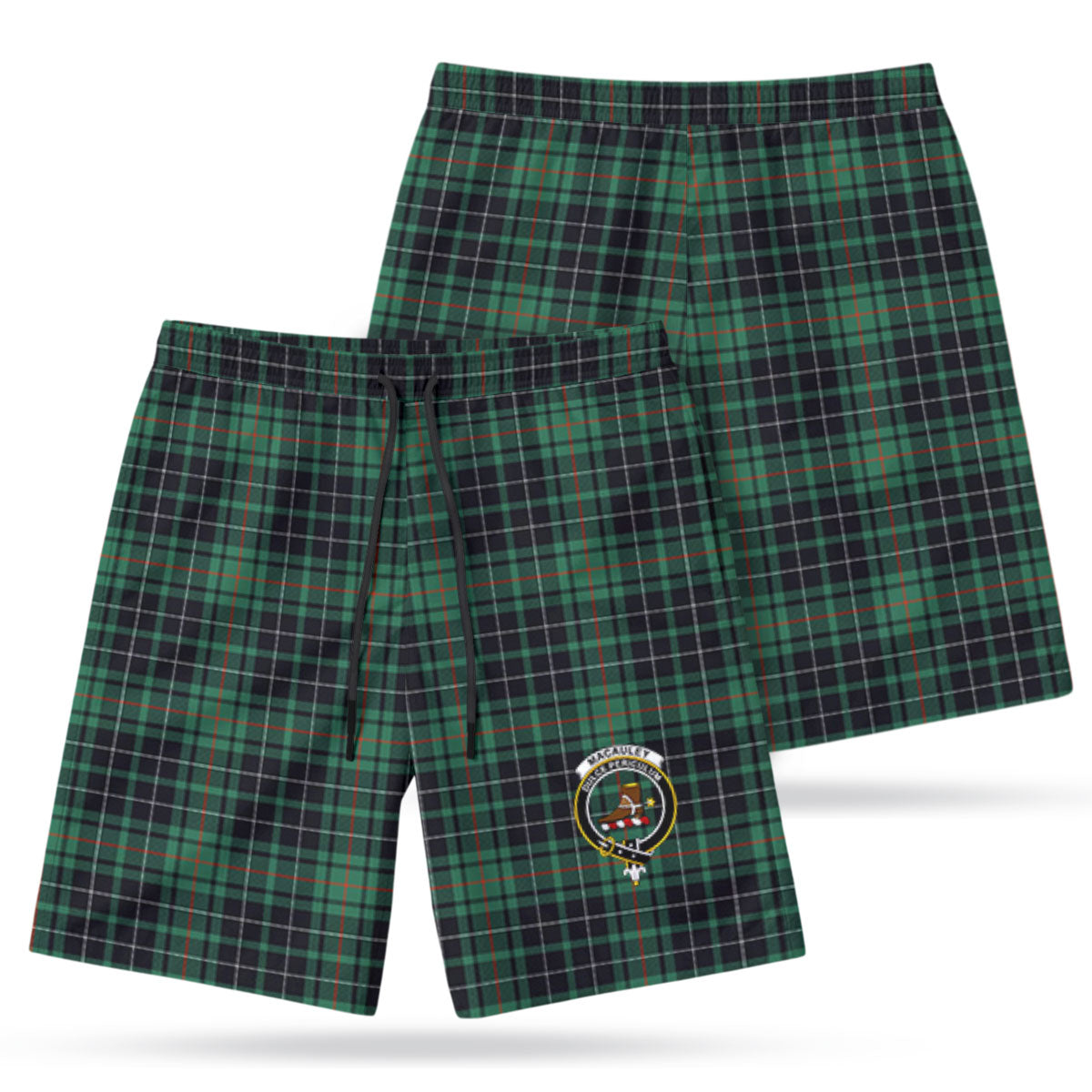 MacAuley Hunting Ancient Tartan Crest Men's Beach Shorts