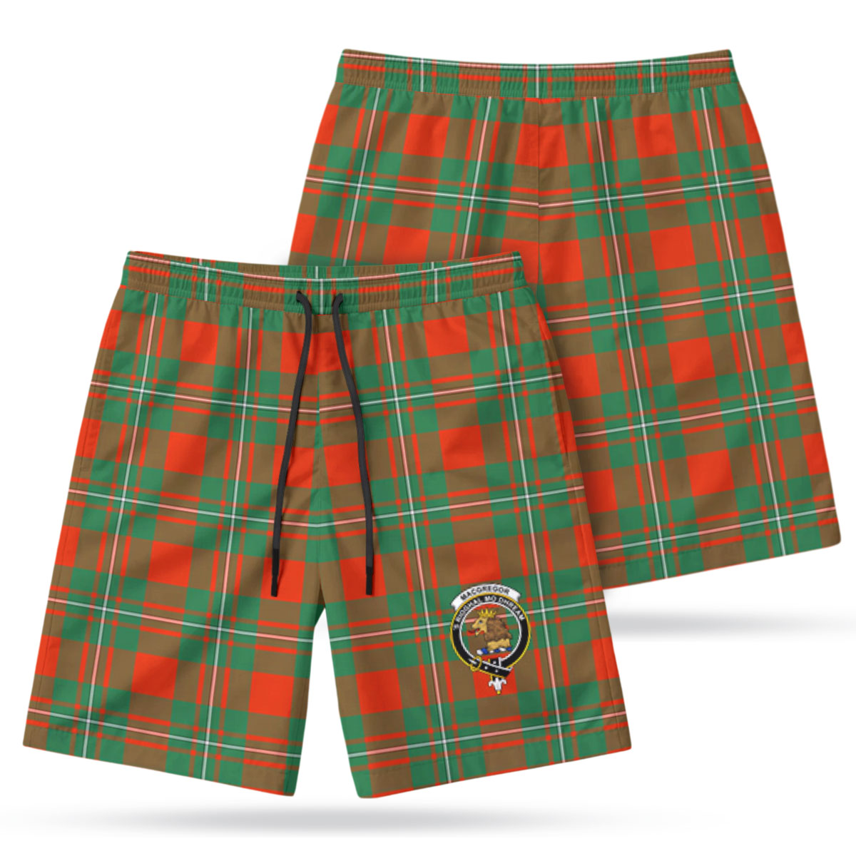 MacGregor Ancient Tartan Crest Men's Beach Shorts