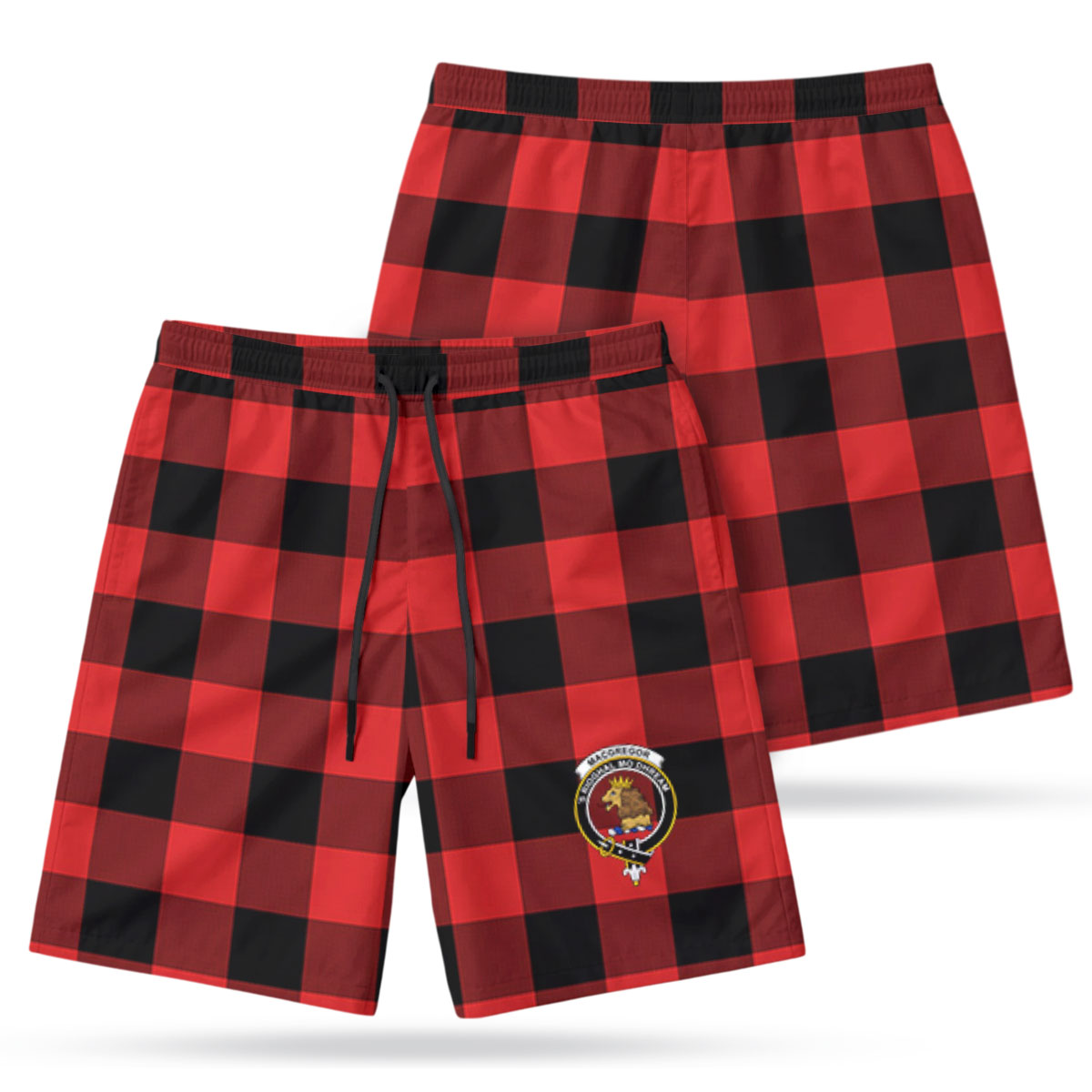 MacGregor Rob Roy Modern Tartan Crest Men's Beach Shorts