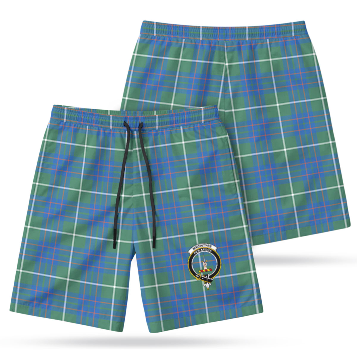 MacIntyre Hunting Ancient Tartan Crest Men's Beach Shorts