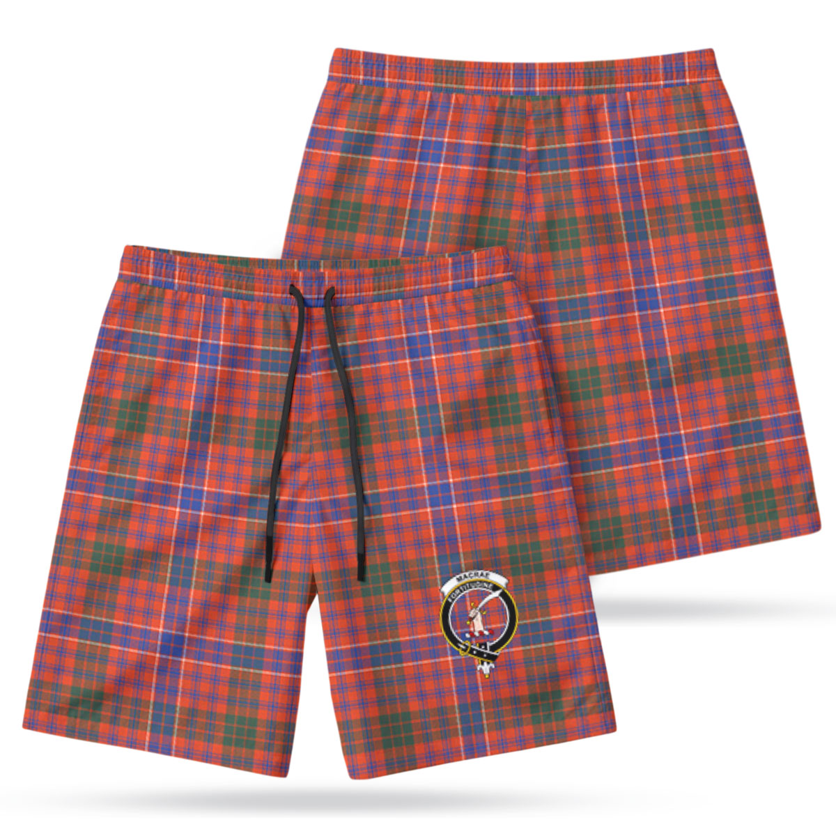 MacRae Ancient Tartan Crest Men's Beach Shorts