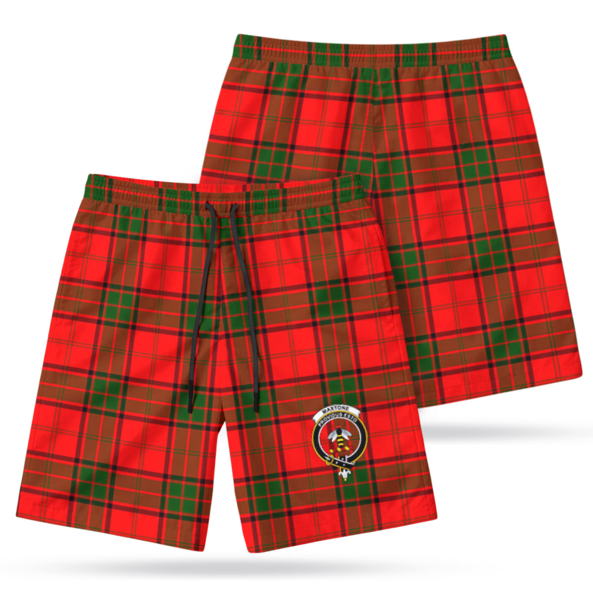 Maxtone Tartan Crest Men's Beach Shorts