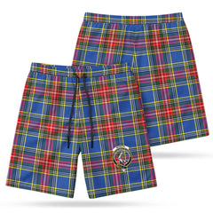 McBeth Modern Tartan Crest Men's Beach Shorts