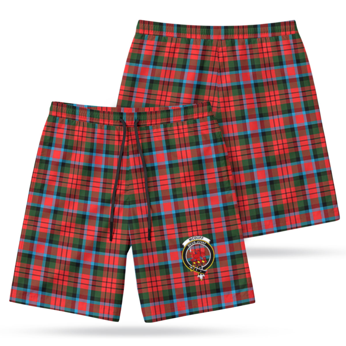 McDuff Modern Tartan Crest Men's Beach Shorts
