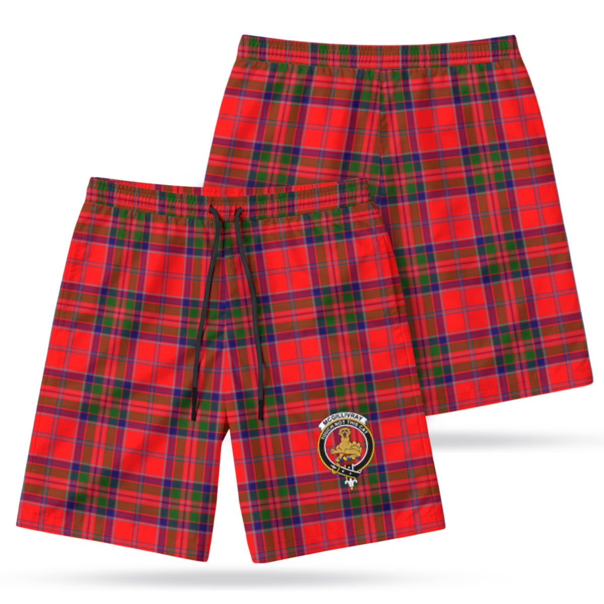 McGillivray Modern Tartan Crest Men's Beach Shorts