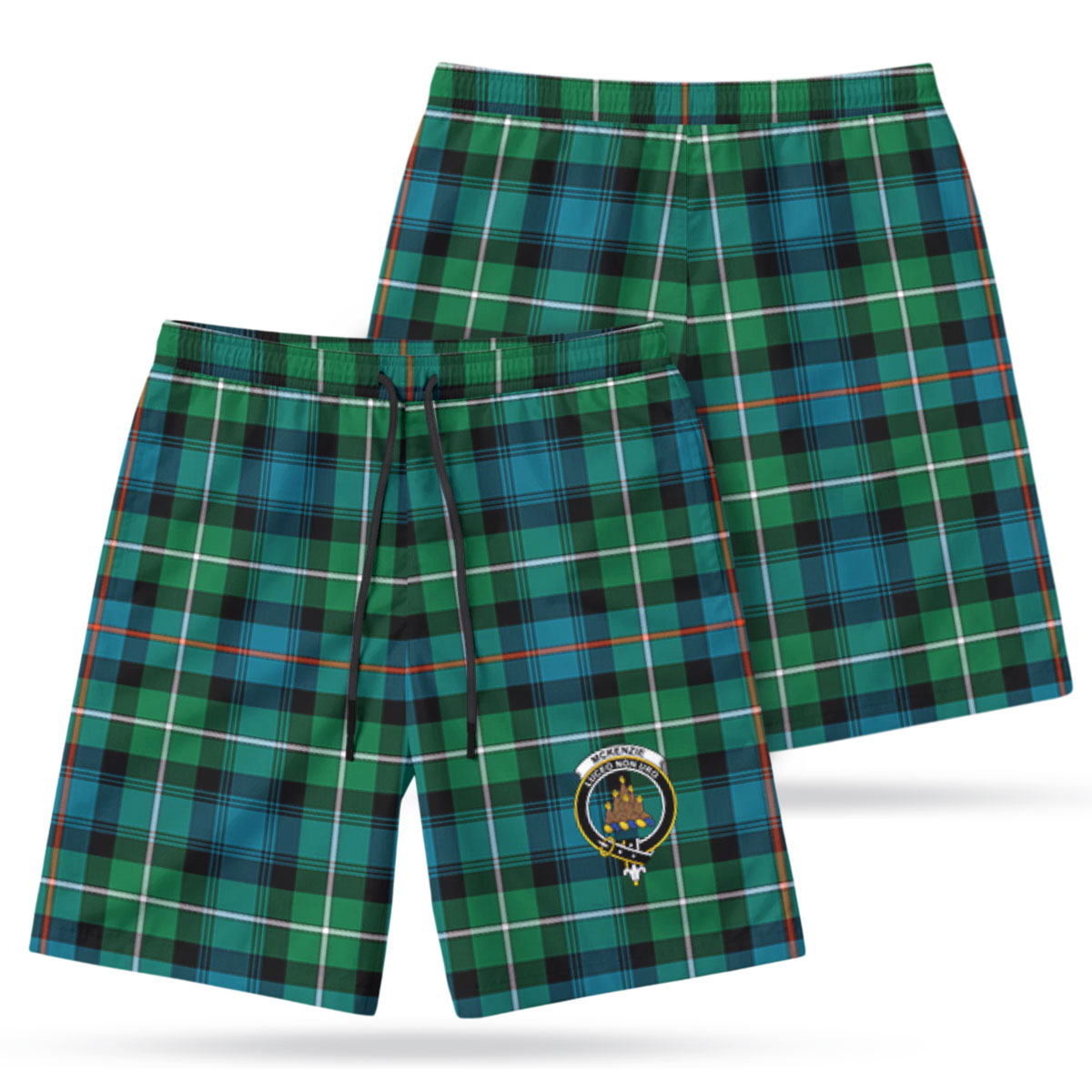 McKenzie Ancient Tartan Crest Men's Beach Shorts