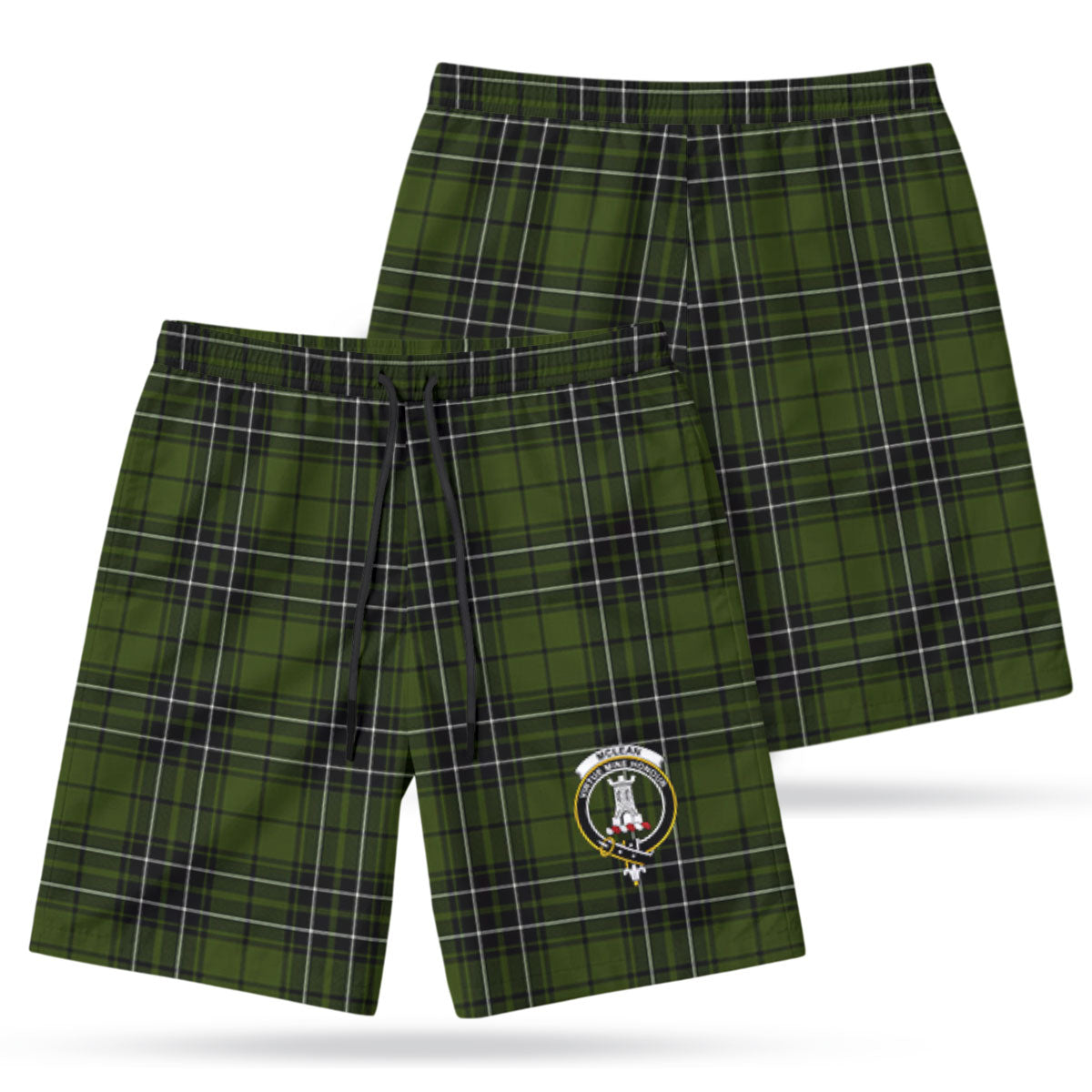 McLean Hunting Tartan Crest Men's Beach Shorts