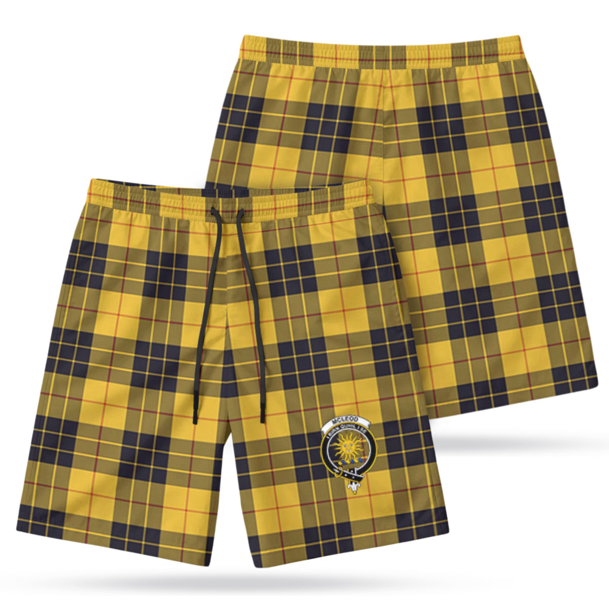 McLeod of Lewis Ancient Tartan Crest Men's Beach Shorts
