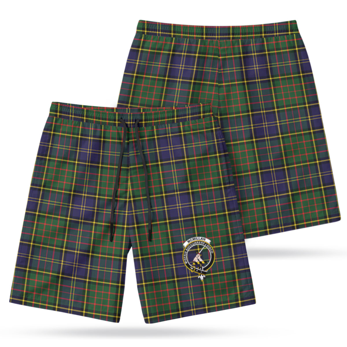McMillan Hunting Modern Tartan Crest Men's Beach Shorts