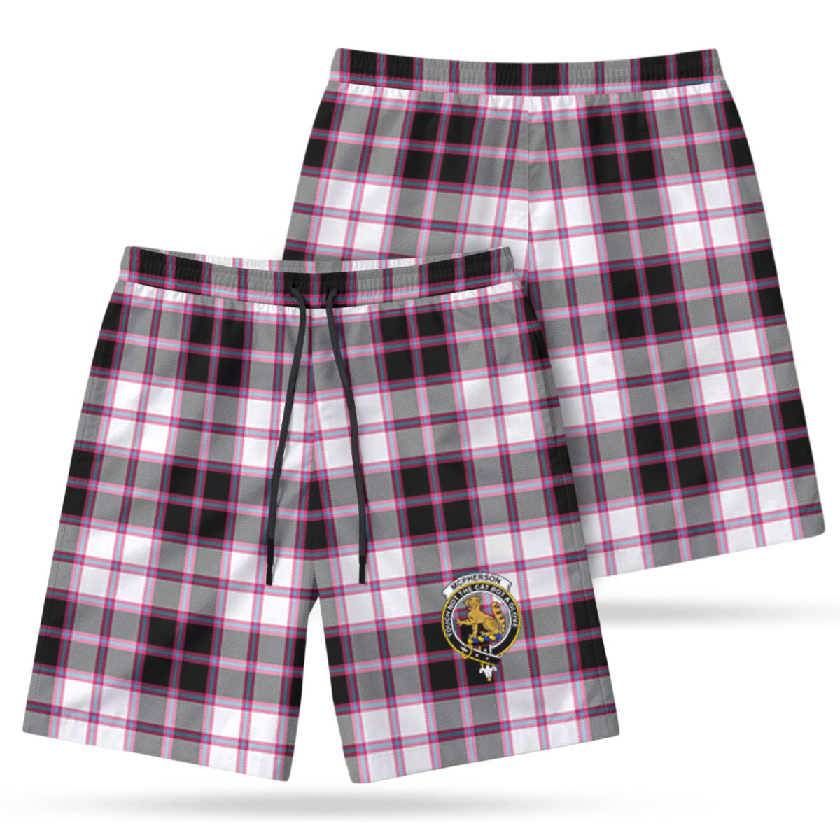 McPherson Hunting Modern Tartan Crest Men's Beach Shorts