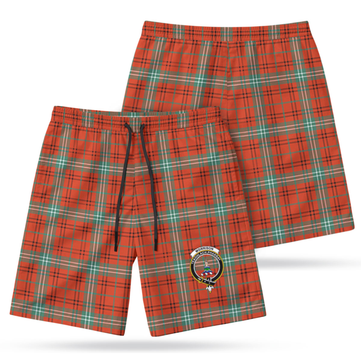 Morrison Red Ancient Tartan Crest Men's Beach Shorts
