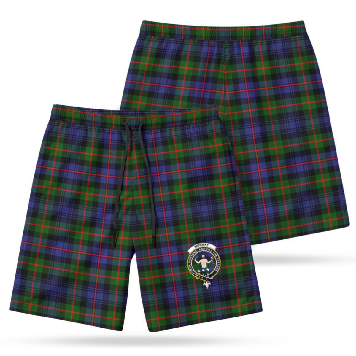 Murray of Atholl Modern Tartan Crest Men's Beach Shorts