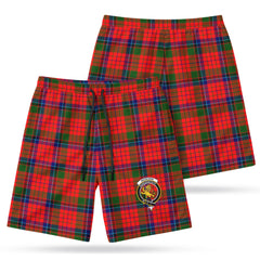 Nicolson Modern Tartan Crest Men's Beach Shorts