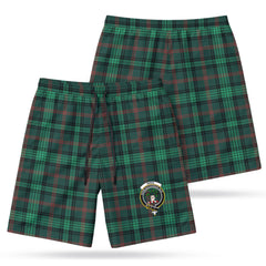Ross Hunting Modern Tartan Crest Men's Beach Shorts