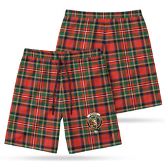 Stewart Royal Modern Tartan Crest Men's Beach Shorts
