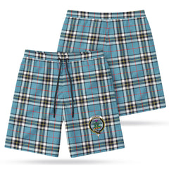 Thomson Blue Tartan Crest Men's Beach Shorts
