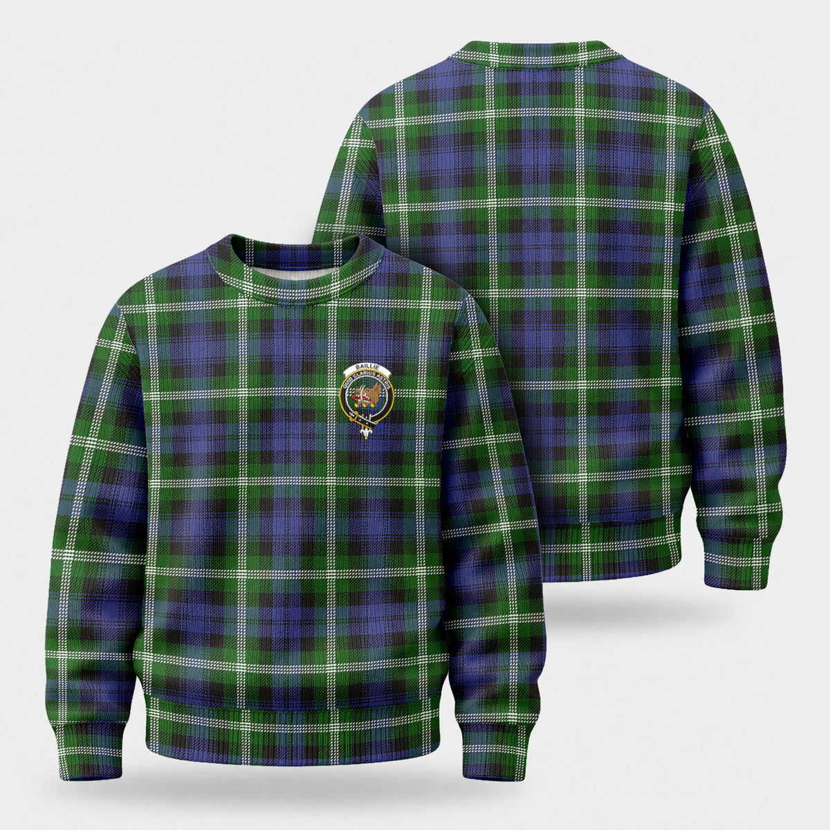 Baillie Modern Tartan Crest Sweater