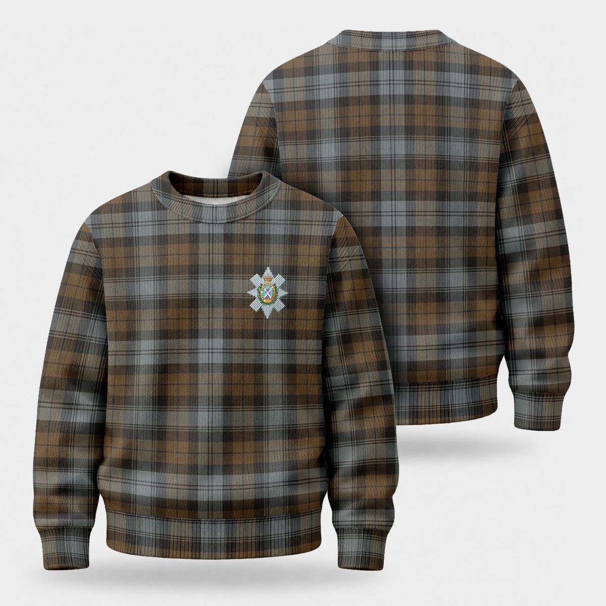 Black Watch Weathered Tartan Crest Sweater