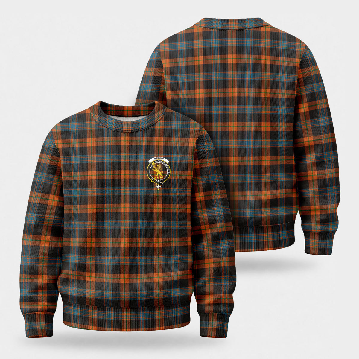 Broun Ancient Tartan Crest Sweater