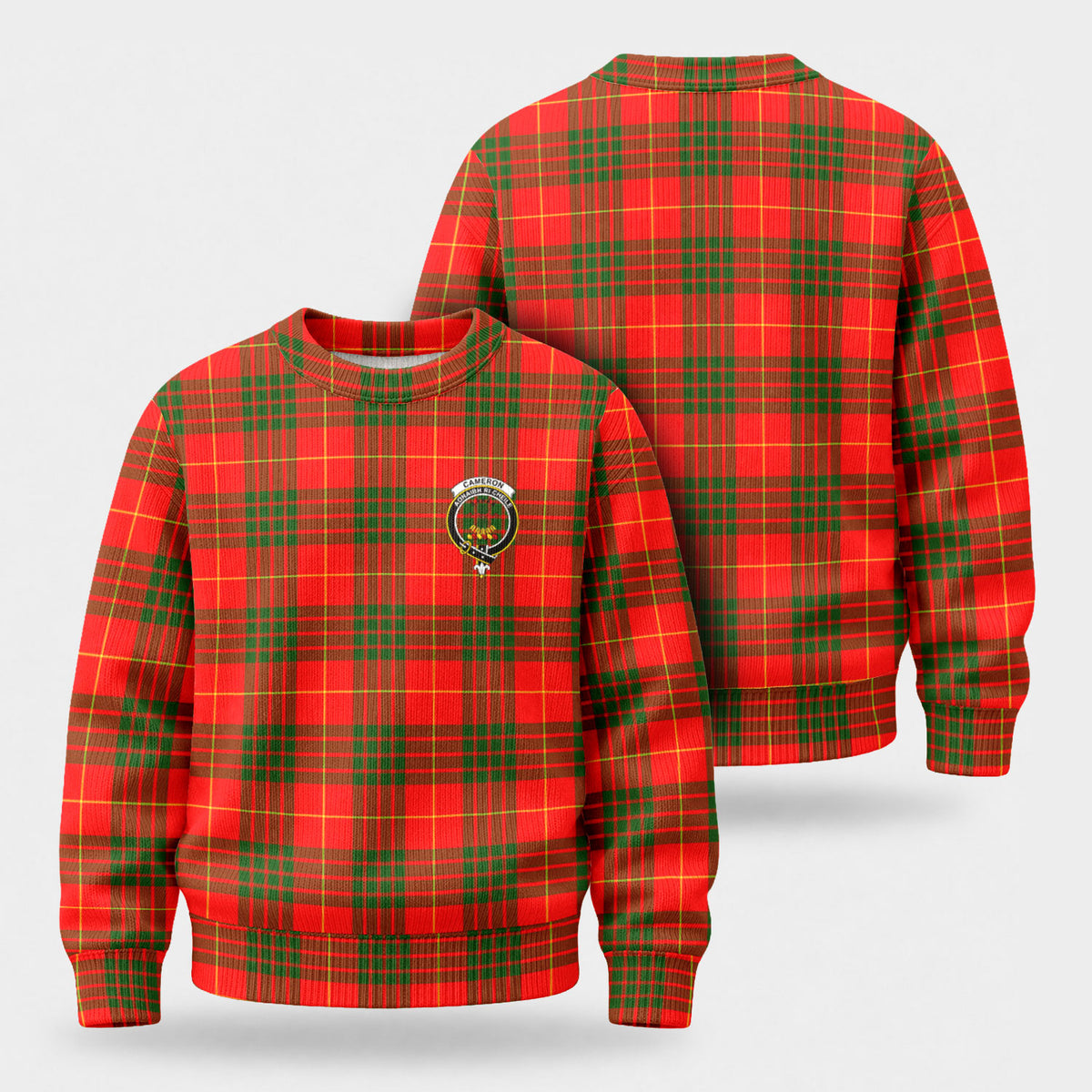 Cameron Modern Tartan Crest Sweater