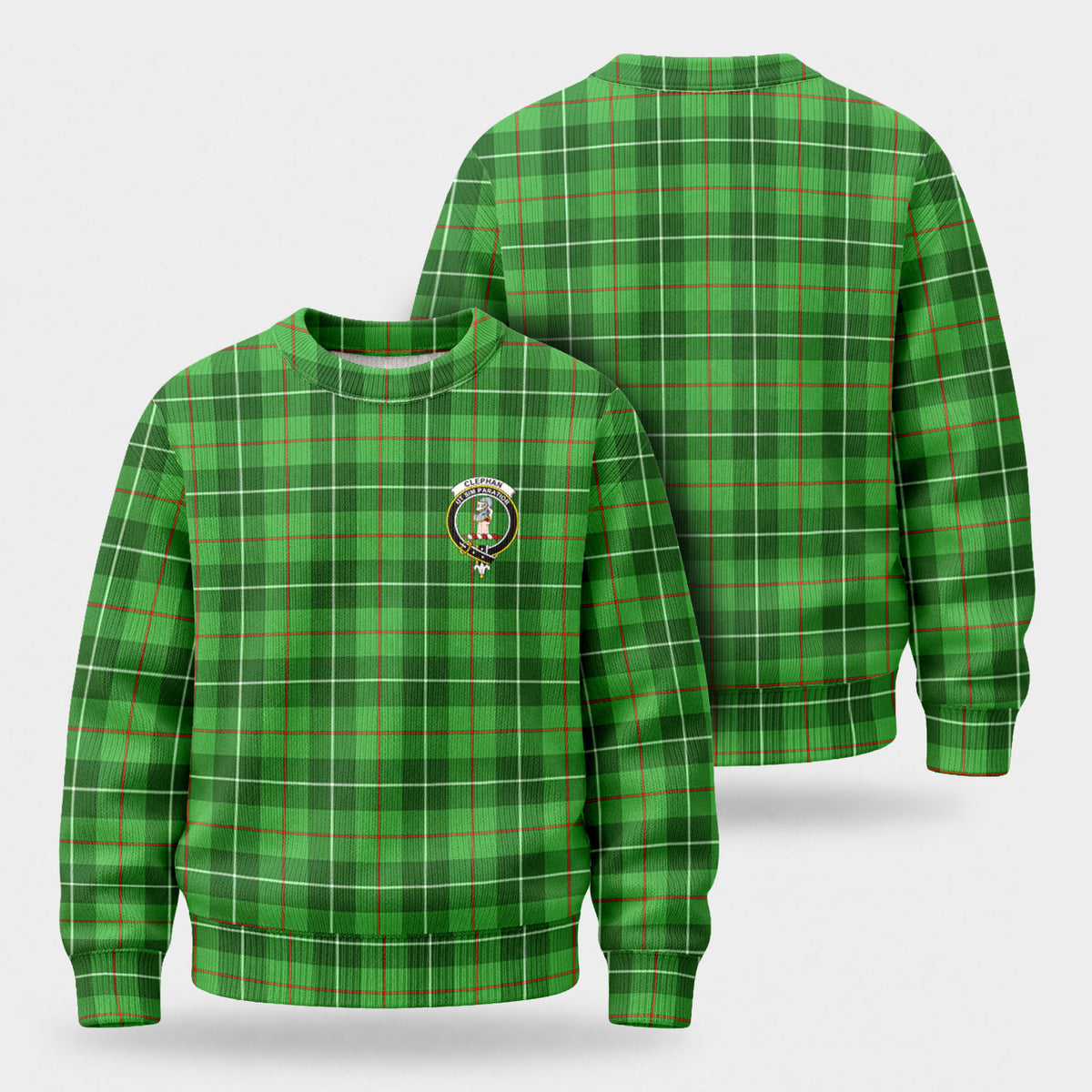 Clephan (or Clephane) Tartan Crest Sweater
