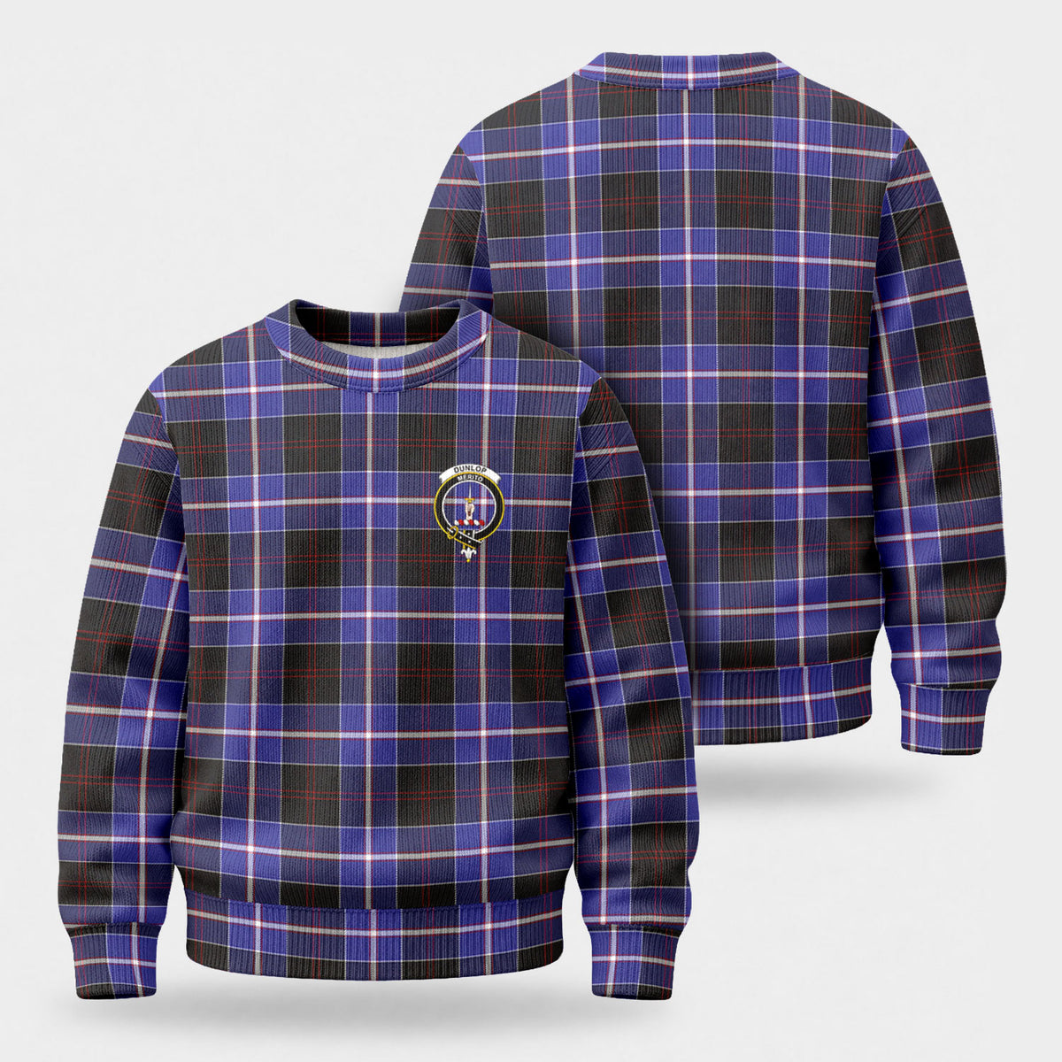 Dunlop Modern Tartan Crest Sweater