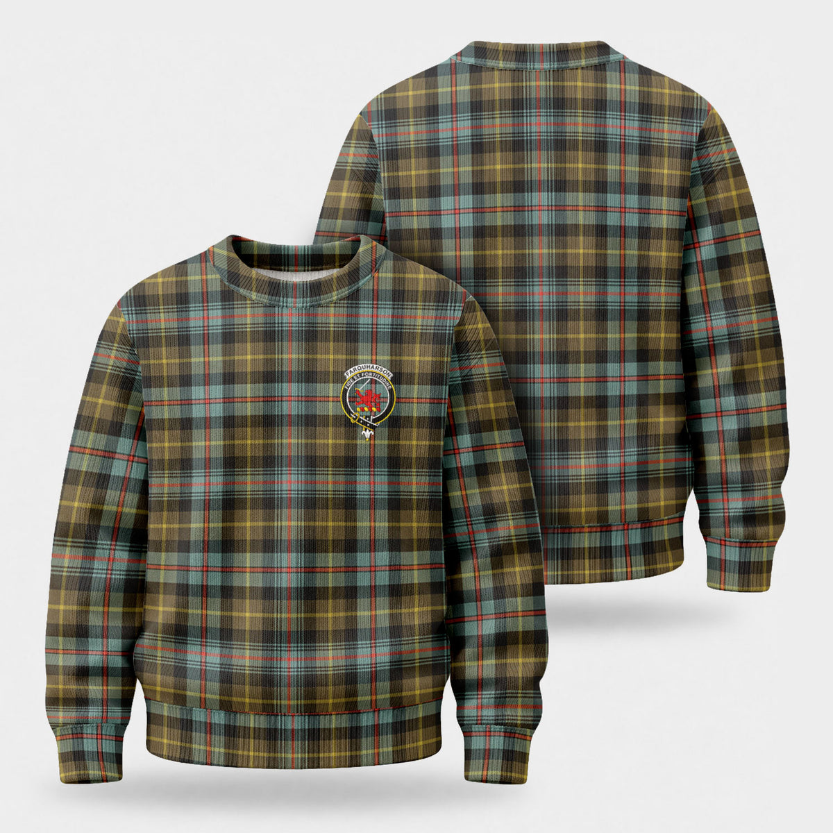Farquharson Weathered Tartan Crest Sweater