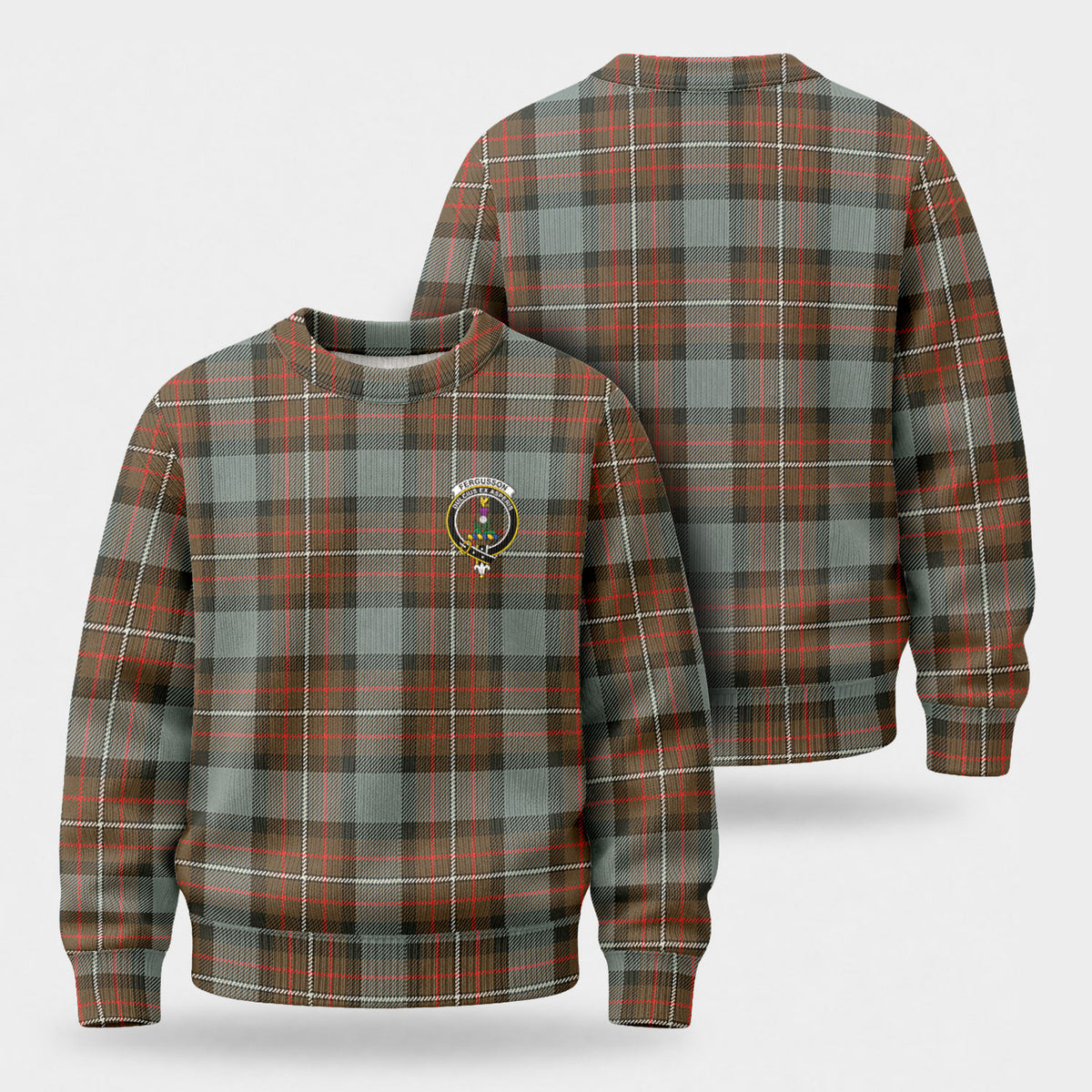 Fergusson Weathered Tartan Crest Sweater