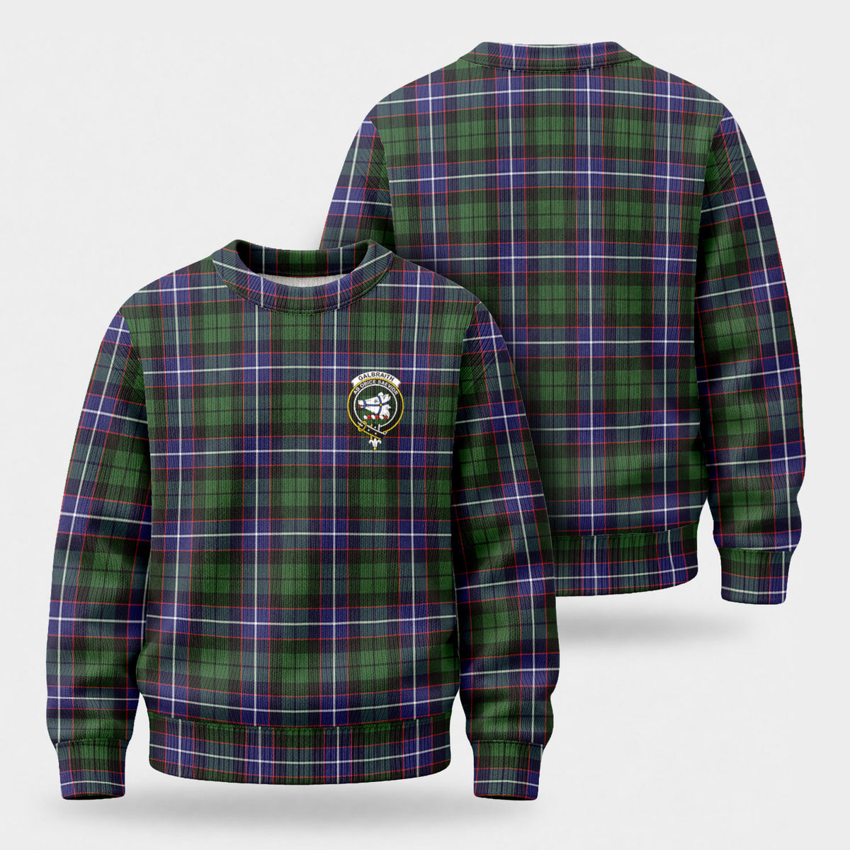 Galbraith Modern Tartan Crest Sweater